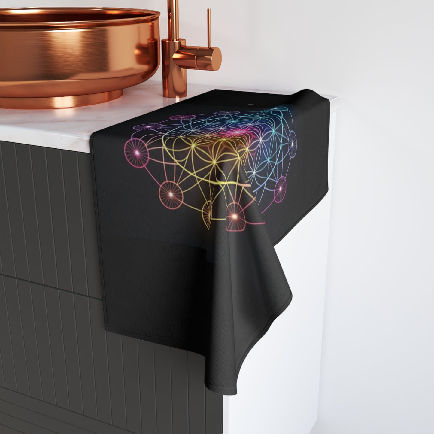 Mandala-Inspired Hand Towel for Spiritual Wellness