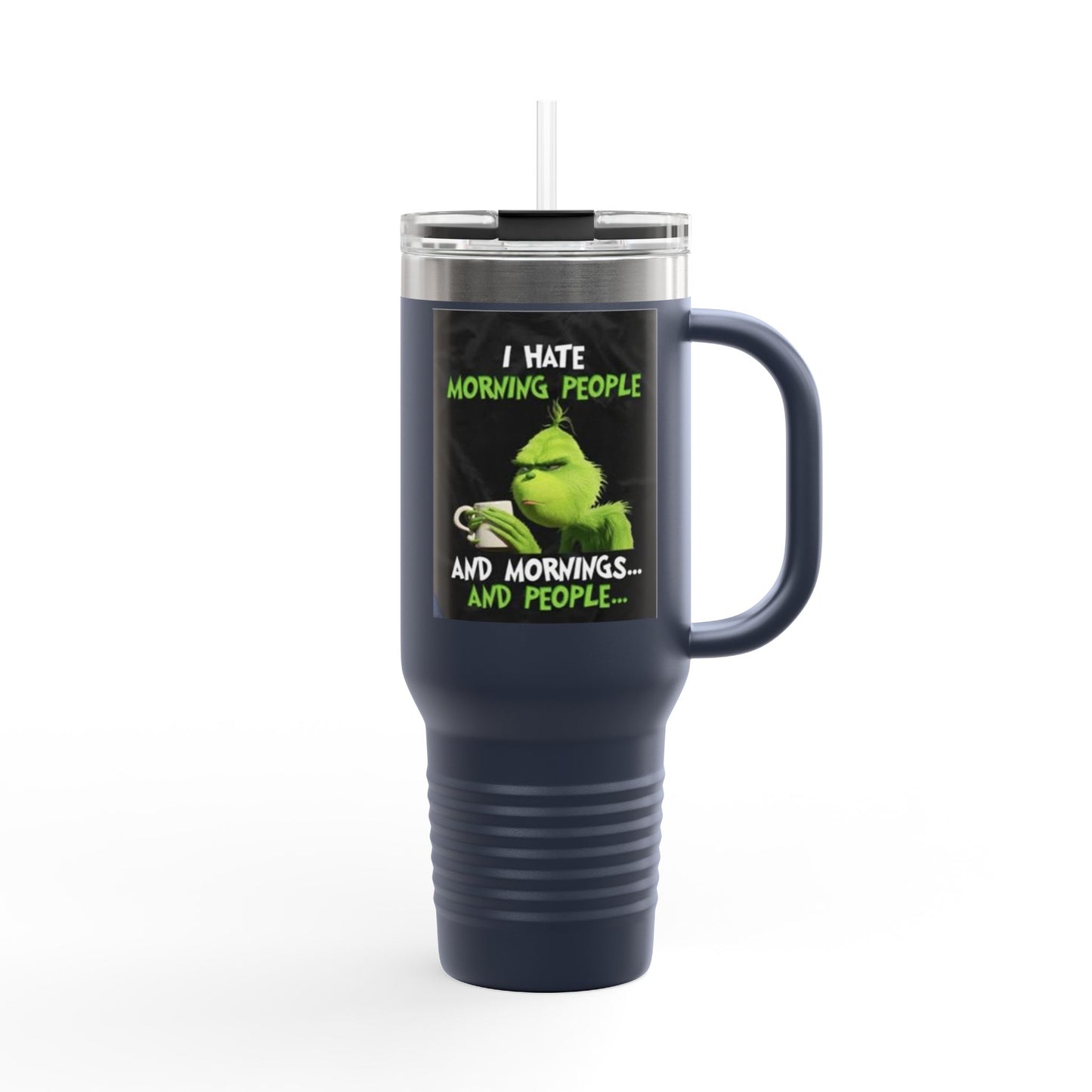 Funny Insulated Travel Mug, 40oz - Perfect for Coffee Lovers, Work Commutes, Gifts for Him/Her, Morning Motivation, Holiday Cheers