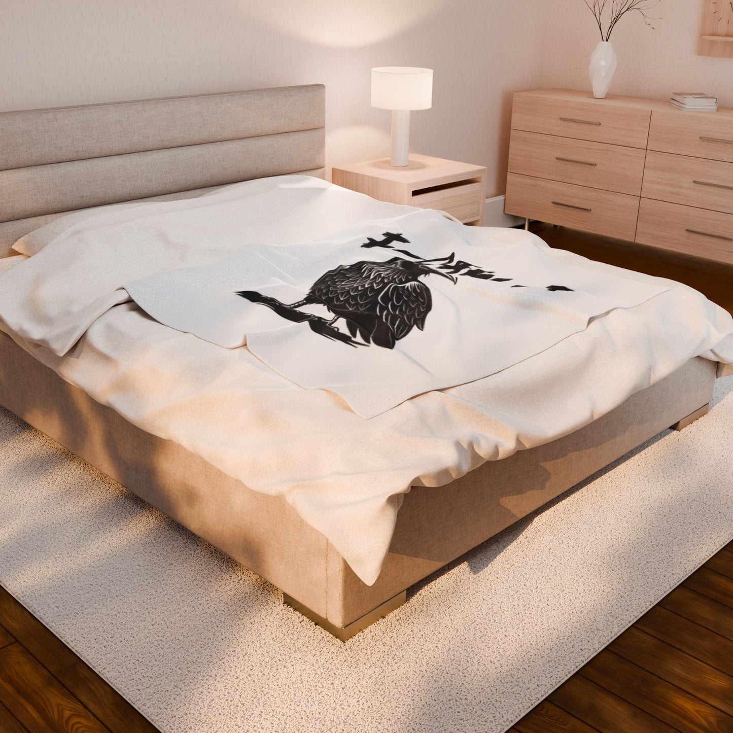 Velveteen Plush Blanket - Caw-mazing Design