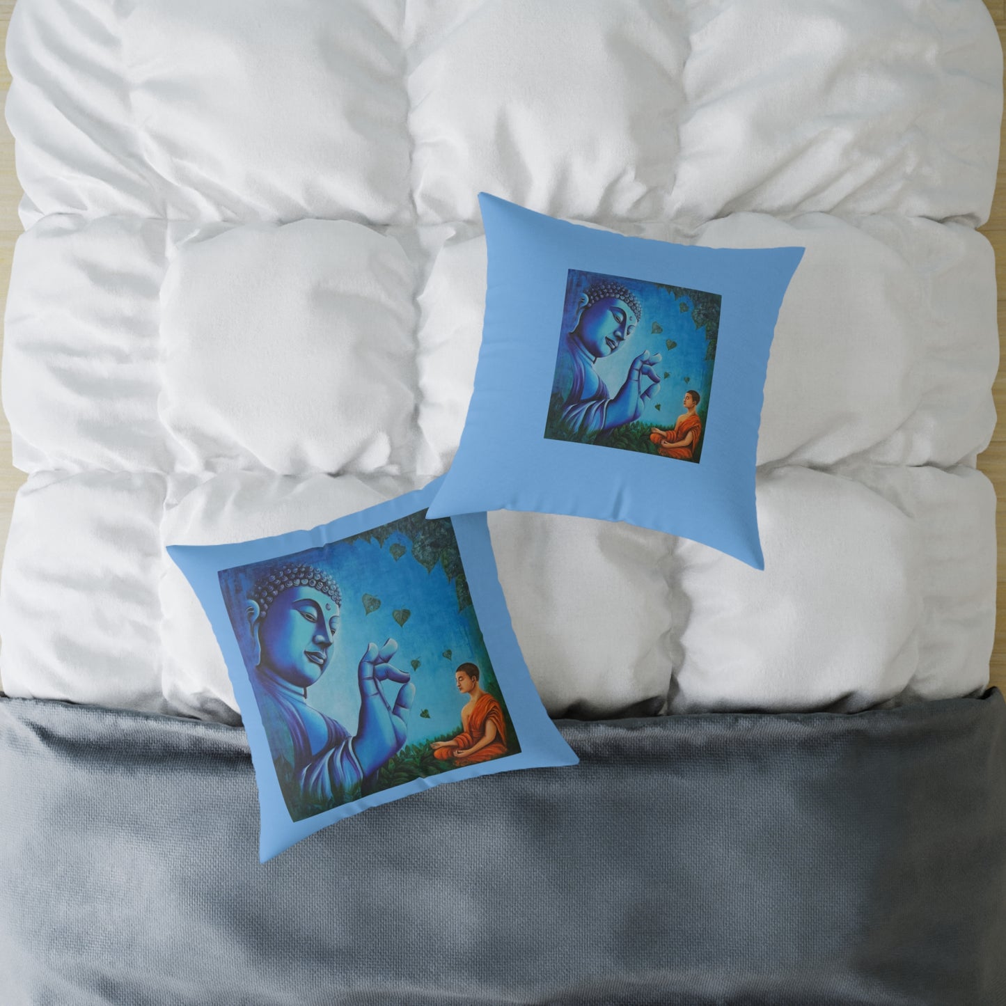 Buddha Serenity Square Poly Canvas Pillow