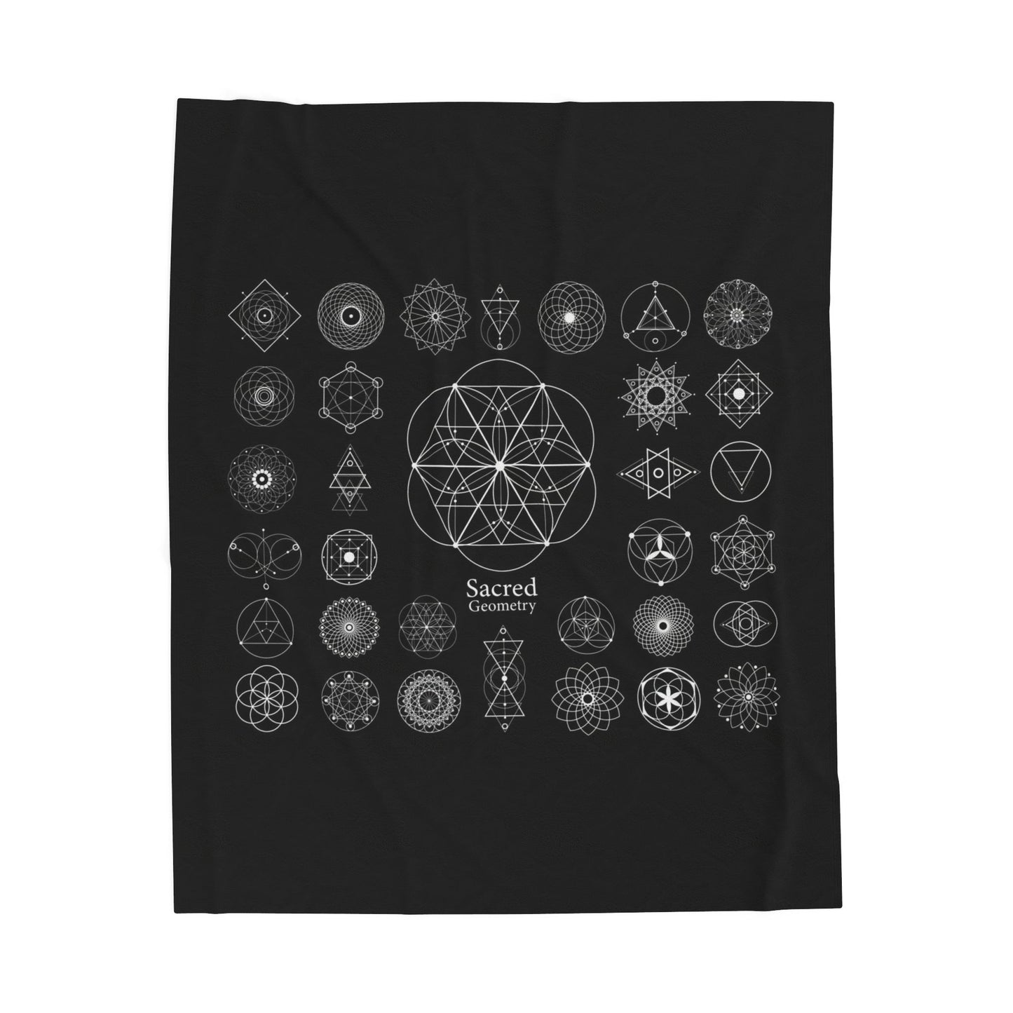 Sacred Geometry Velveteen Plush Blanket - Cozy Decorative Throw for Spiritual Home Decor
