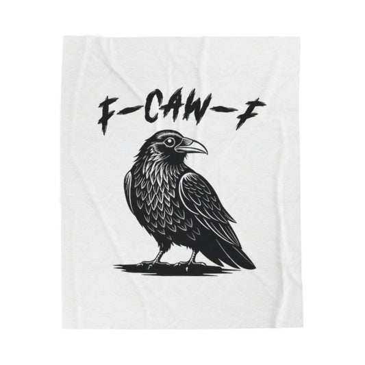 Velveteen Plush Blanket - Caw-mazing Design