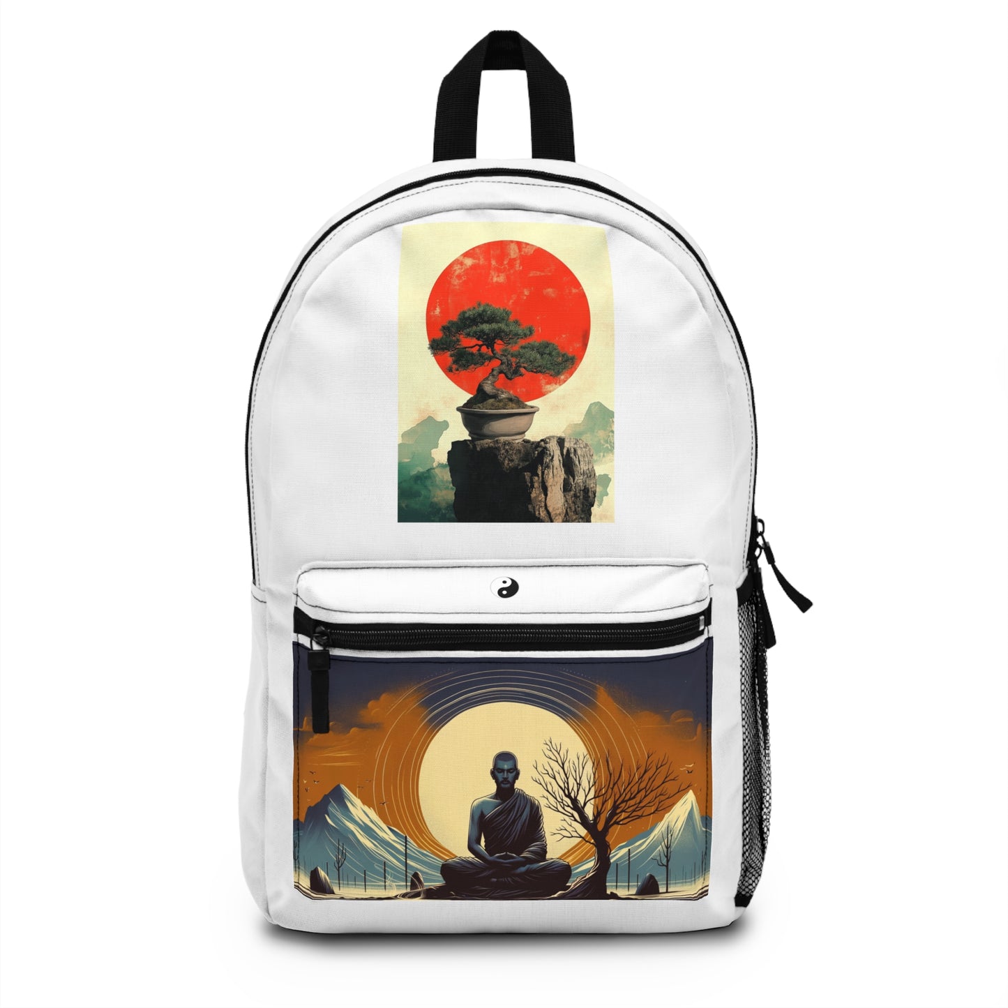 Zen Mountain Backpack with Meditation Design