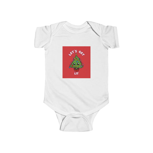 Festive Baby Bodysuit - Let's Get Lit, Christmas Gift, Holiday Outfit, Cute Baby Clothes, Infant Christmas Apparel