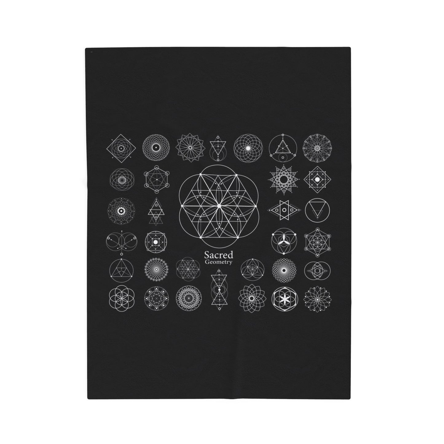 Sacred Geometry Velveteen Plush Blanket - Cozy Decorative Throw for Spiritual Home Decor