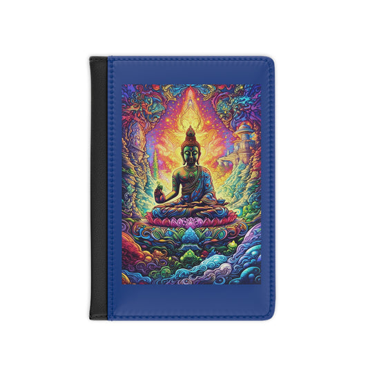 Buddha-Themed Passport Cover, Colorful Travel Accessory for Spiritual Souls, Ideal Gift for Travelers, Journals, and Meditation Lovers