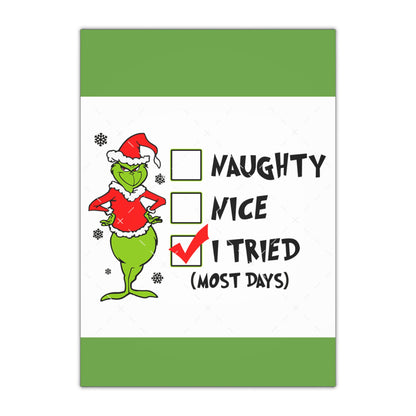 Grinch-Themed Gift Wrapping Paper Sheets, Holiday, Christmas, Fun, Eco-Friendly, Naughty Nice List