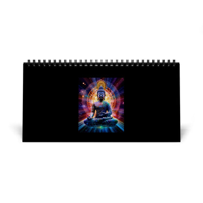 Buddha-Inspired Desk Calendar: 2026 Spiral Planner, Meditation Decor, Spiritual Gift, Zen Office Supply, Monthly Organizer