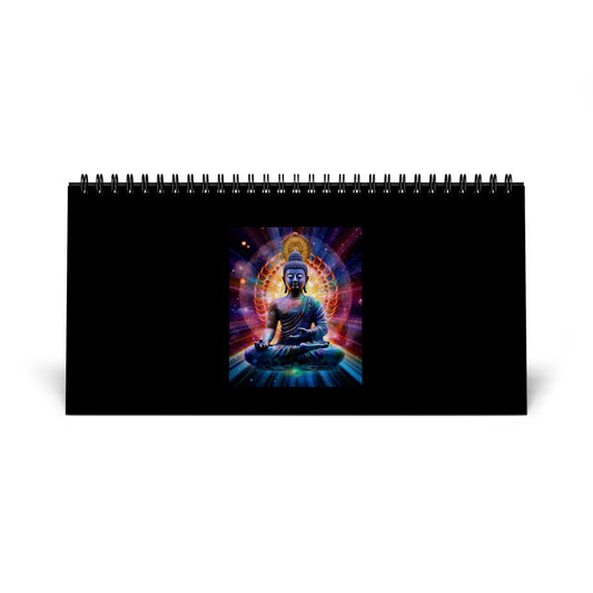 Buddha-Inspired Desk Calendar: 2026 Spiral Planner, Meditation Decor, Spiritual Gift, Zen Office Supply, Monthly Organizer