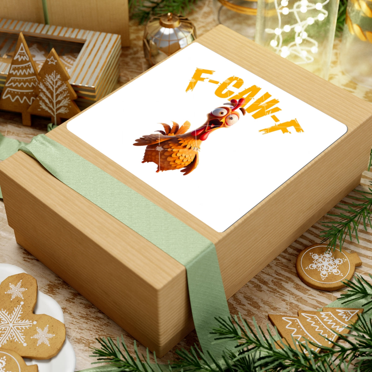 Funny Chicken Kiss-Cut Stickers - F-CAW-F Design