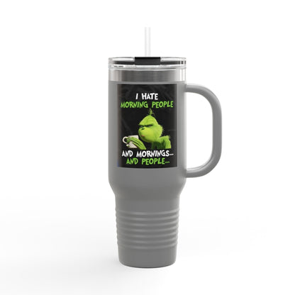 Funny Insulated Travel Mug, 40oz - Perfect for Coffee Lovers, Work Commutes, Gifts for Him/Her, Morning Motivation, Holiday Cheers