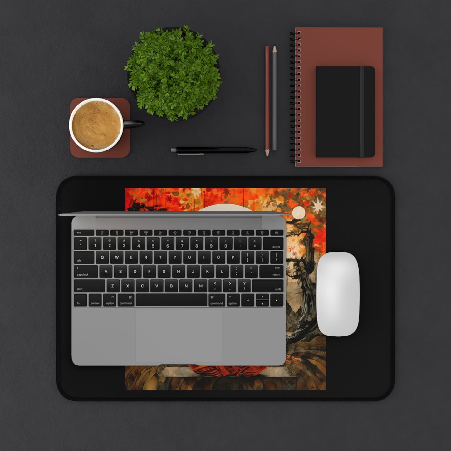 Meditative Landscape Desk Mat - Zen Home Office Accessory