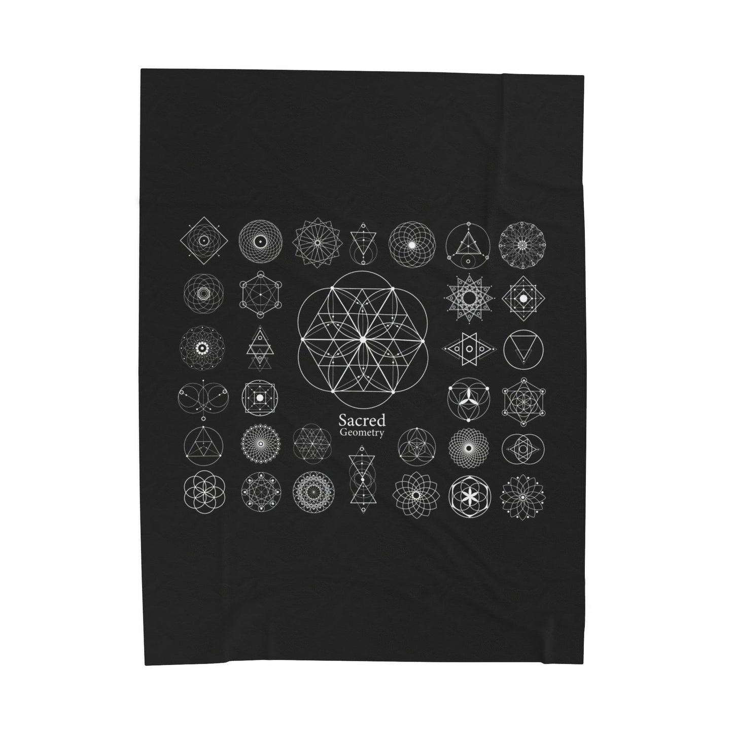 Sacred Geometry Velveteen Plush Blanket - Cozy Decorative Throw for Spiritual Home Decor