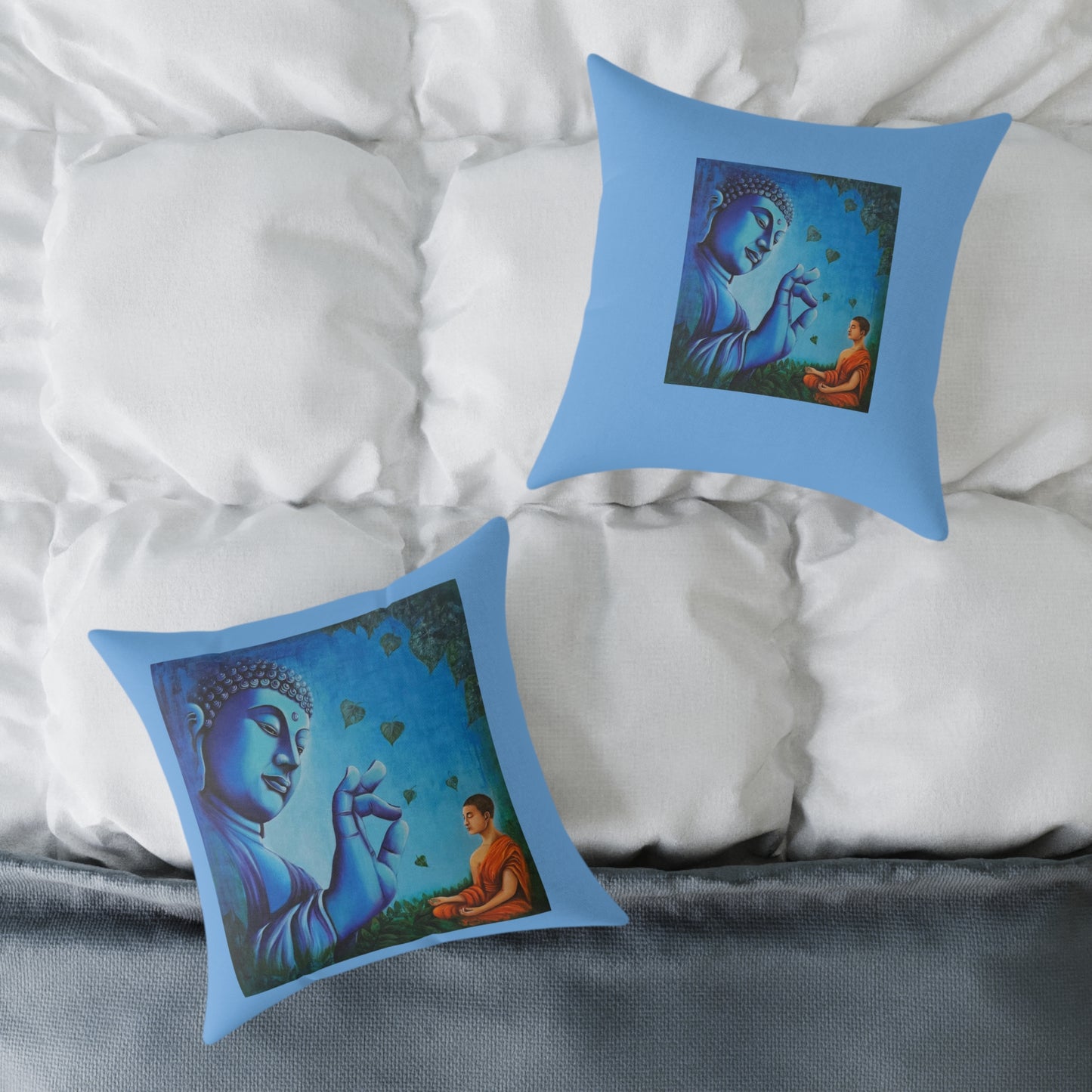 Buddha Serenity Square Poly Canvas Pillow