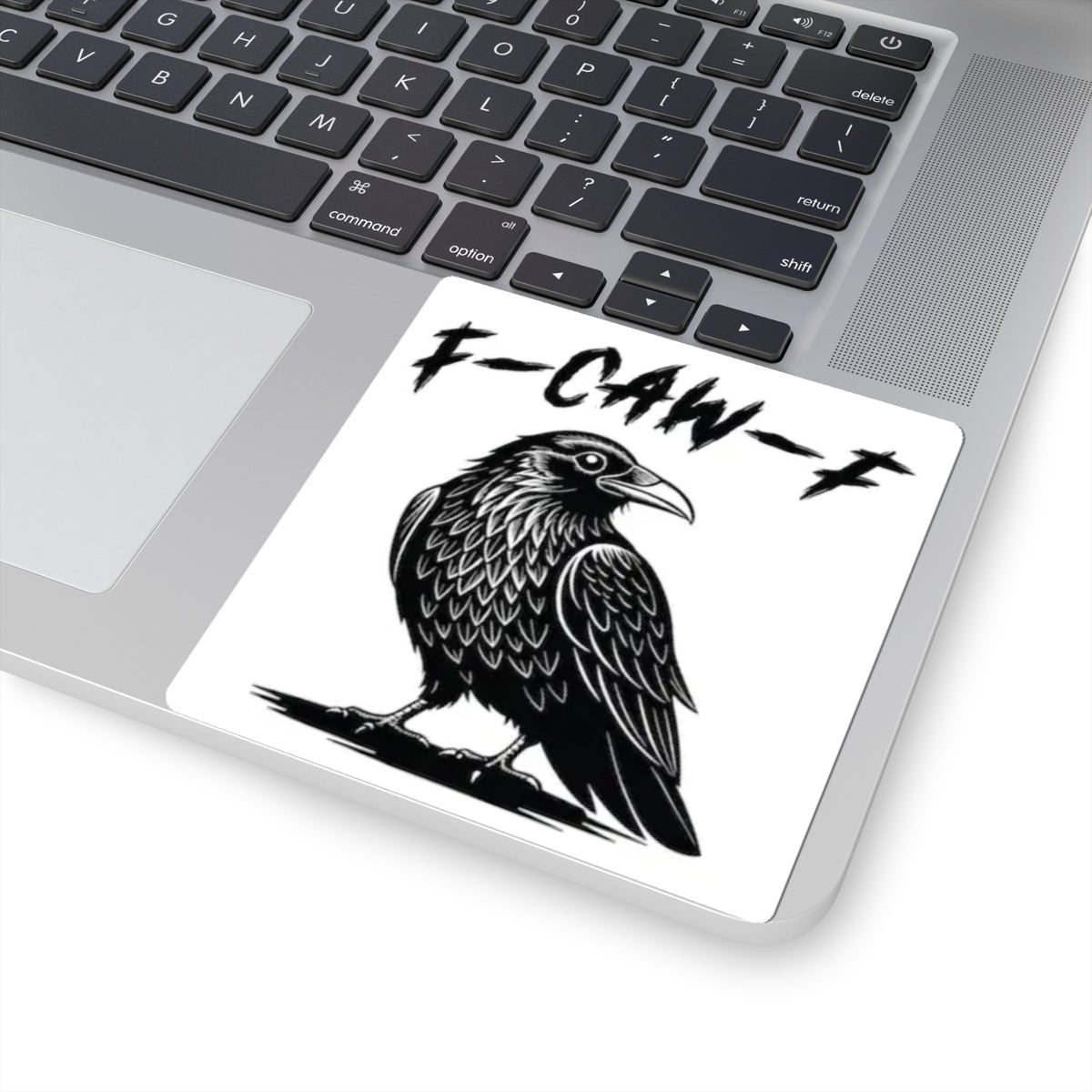 F-CAW-F Raven Kiss-Cut Stickers - Edgy Gothic Decor for Laptop and More