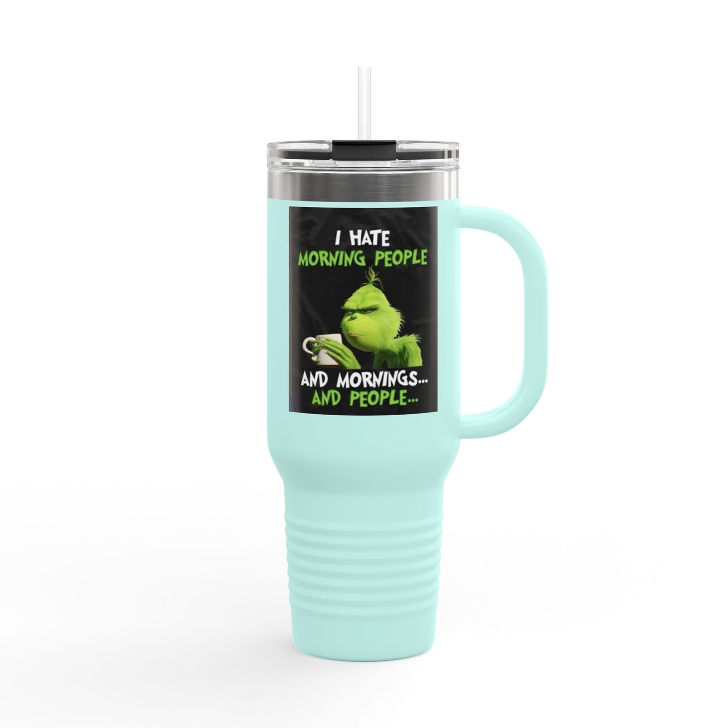 Funny Insulated Travel Mug, 40oz - Perfect for Coffee Lovers, Work Commutes, Gifts for Him/Her, Morning Motivation, Holiday Cheers