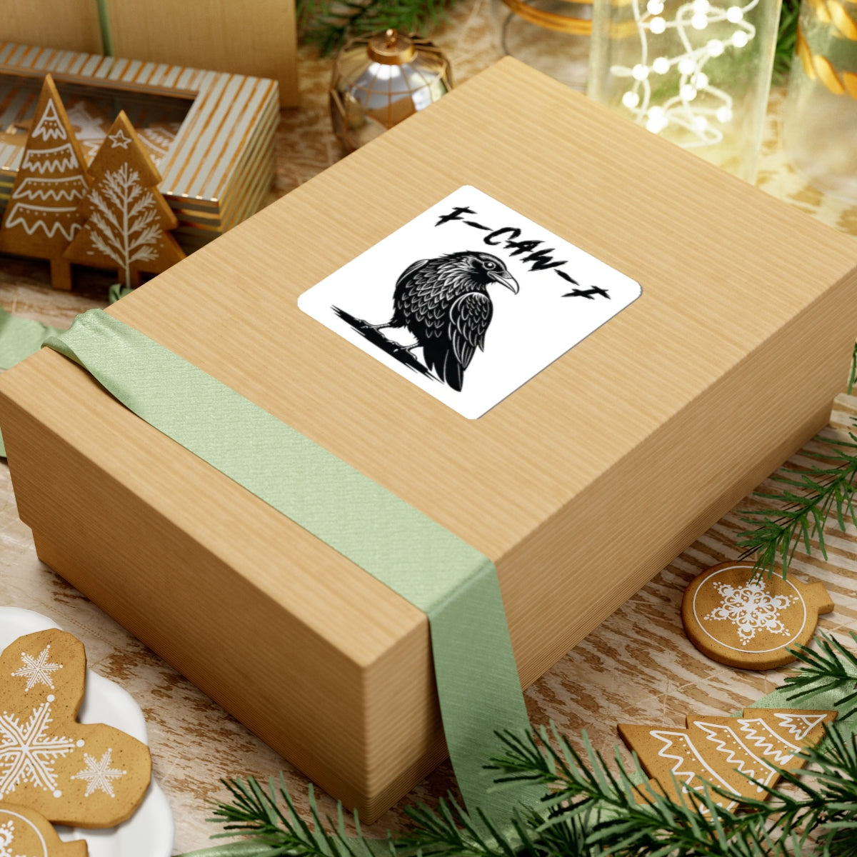 F-CAW-F Raven Kiss-Cut Stickers - Edgy Gothic Decor for Laptop and More