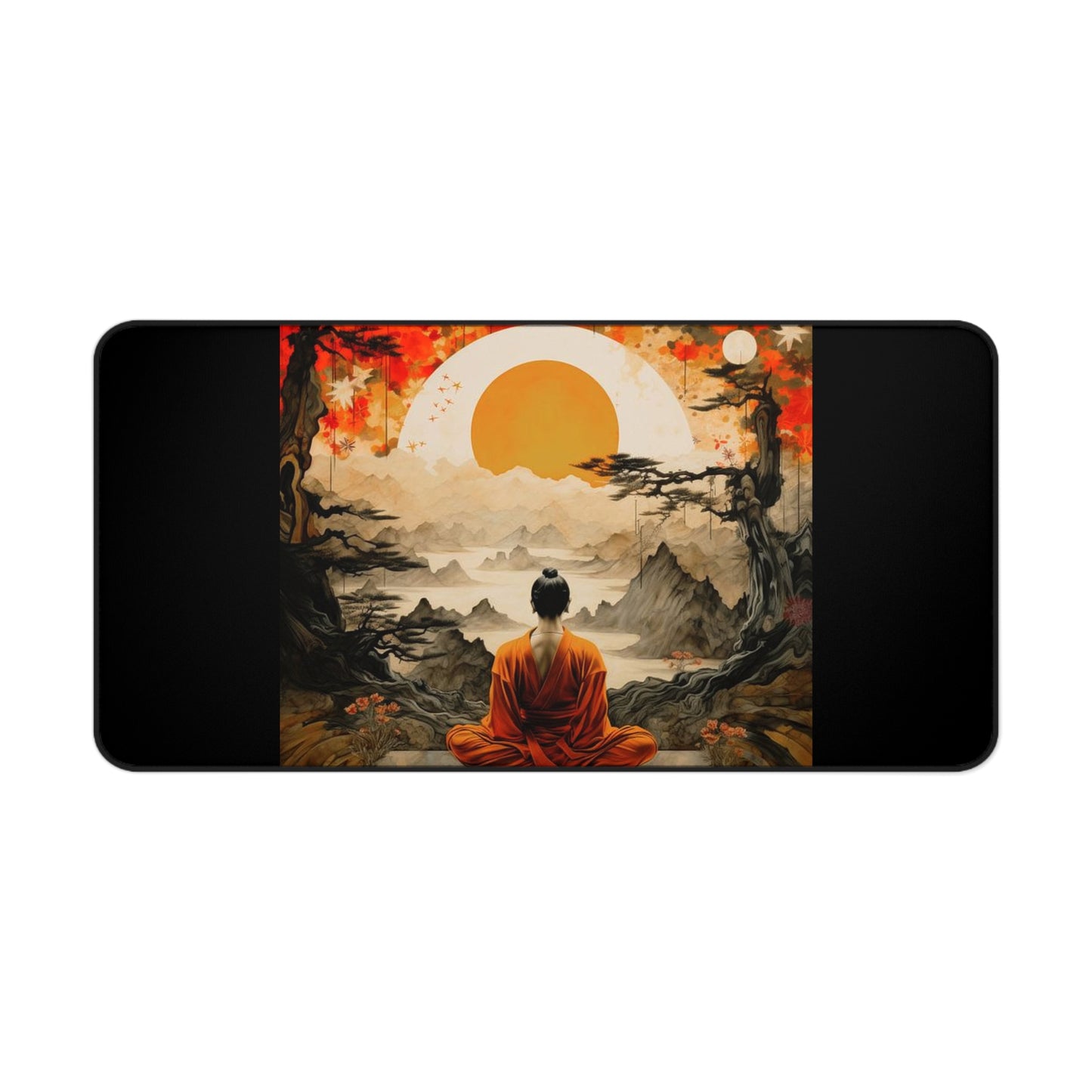 Meditative Landscape Desk Mat - Zen Home Office Accessory