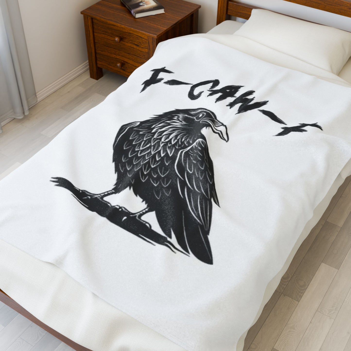 Velveteen Plush Blanket - Caw-mazing Design