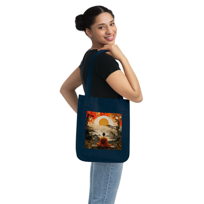 Buddha Serenity Organic Canvas Tote Bag, Eco-Friendly Shopper, Reusable Grocery Bag, Meditation Tote, Gifts for Mindfulness