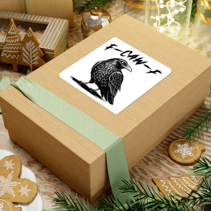 F-CAW-F Raven Kiss-Cut Stickers - Edgy Gothic Decor for Laptop and More