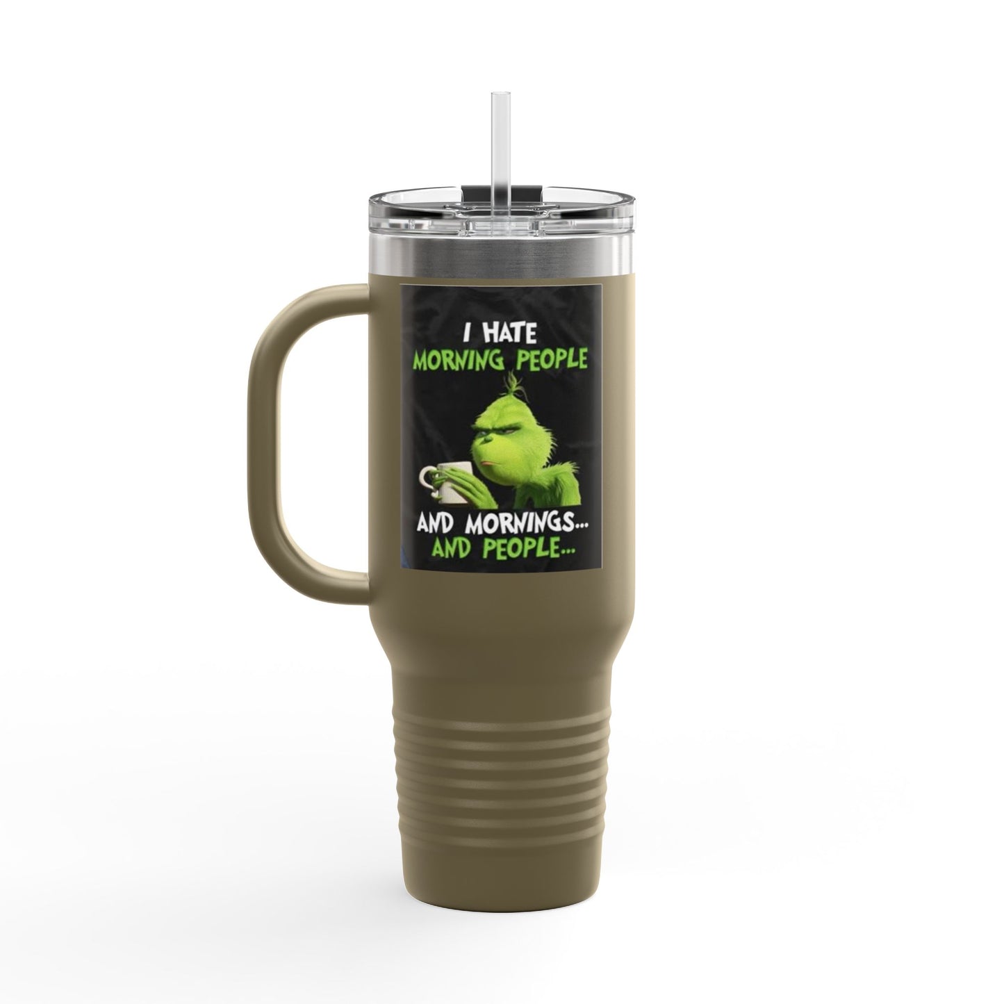 Funny Insulated Travel Mug, 40oz - Perfect for Coffee Lovers, Work Commutes, Gifts for Him/Her, Morning Motivation, Holiday Cheers