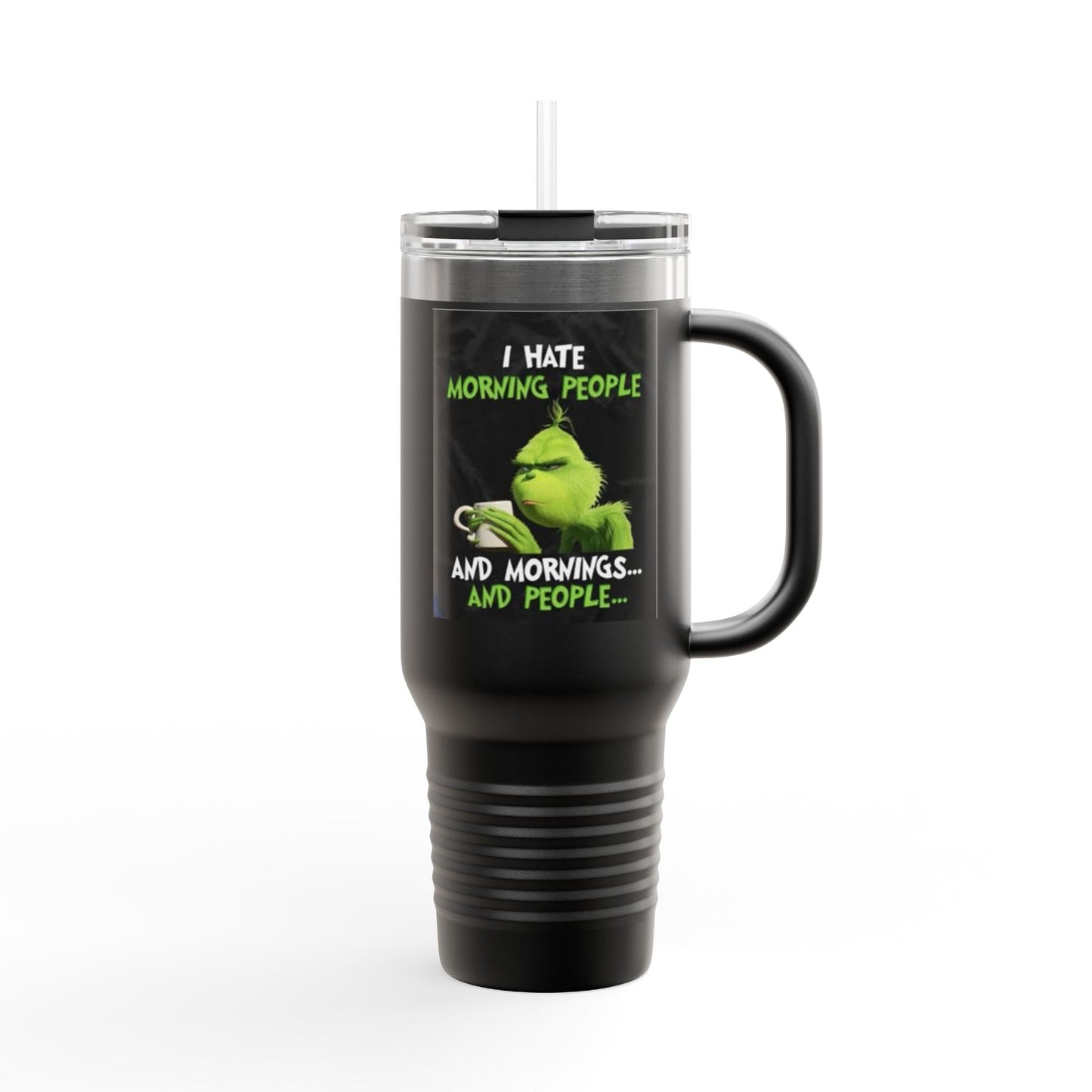 Funny Insulated Travel Mug, 40oz - Perfect for Coffee Lovers, Work Commutes, Gifts for Him/Her, Morning Motivation, Holiday Cheers