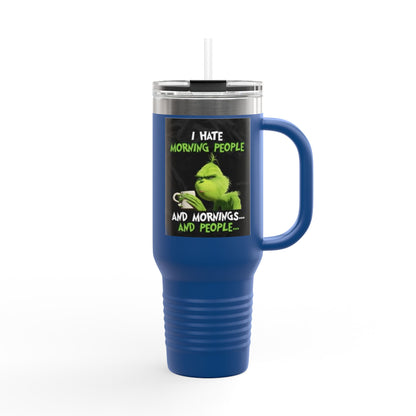 Funny Insulated Travel Mug, 40oz - Perfect for Coffee Lovers, Work Commutes, Gifts for Him/Her, Morning Motivation, Holiday Cheers